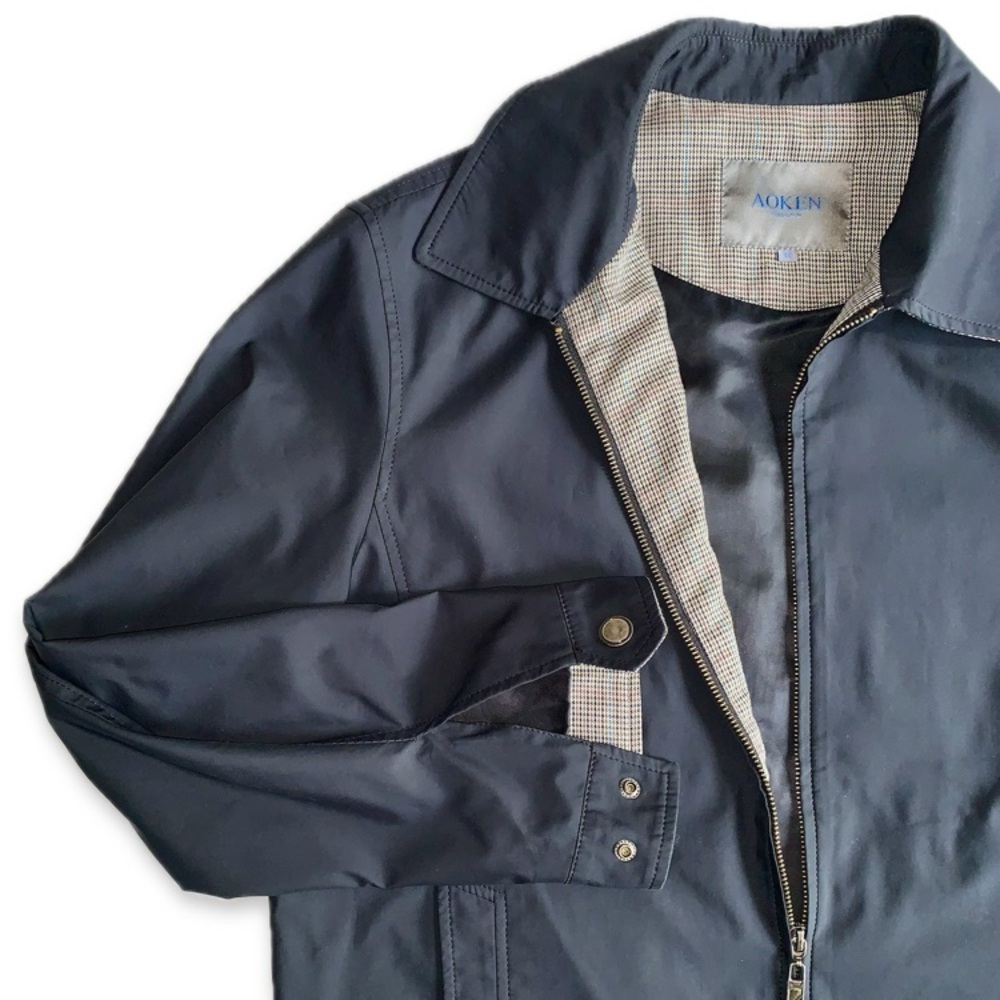 Midnight Blue Lightweight Spring/Fall Blouson Jacket with Zipper and Collar M